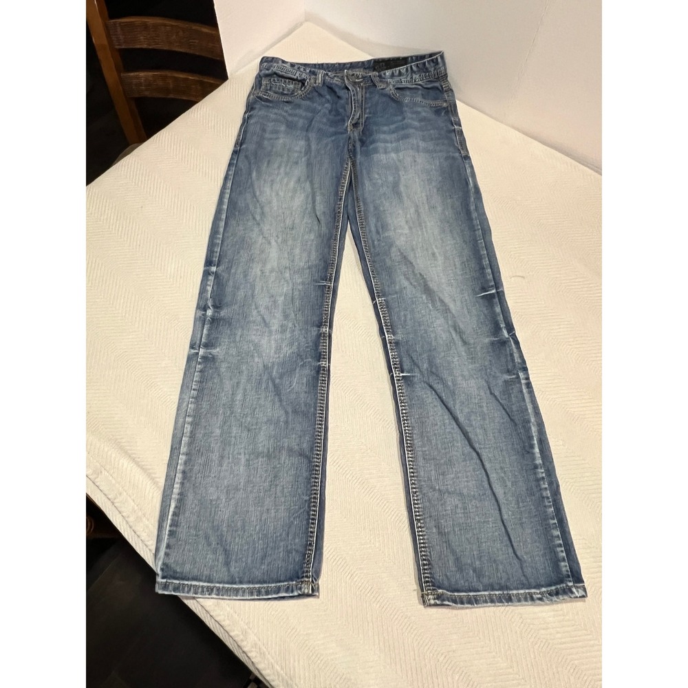 TK Axel Jeans Men's 32x34 Treadwell Relaxed Straight Embroidered Pocket Whisker